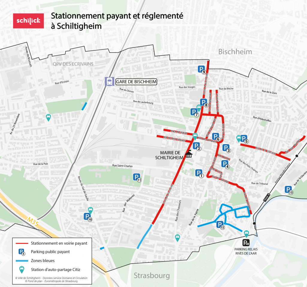 carte Existant stationnement payant