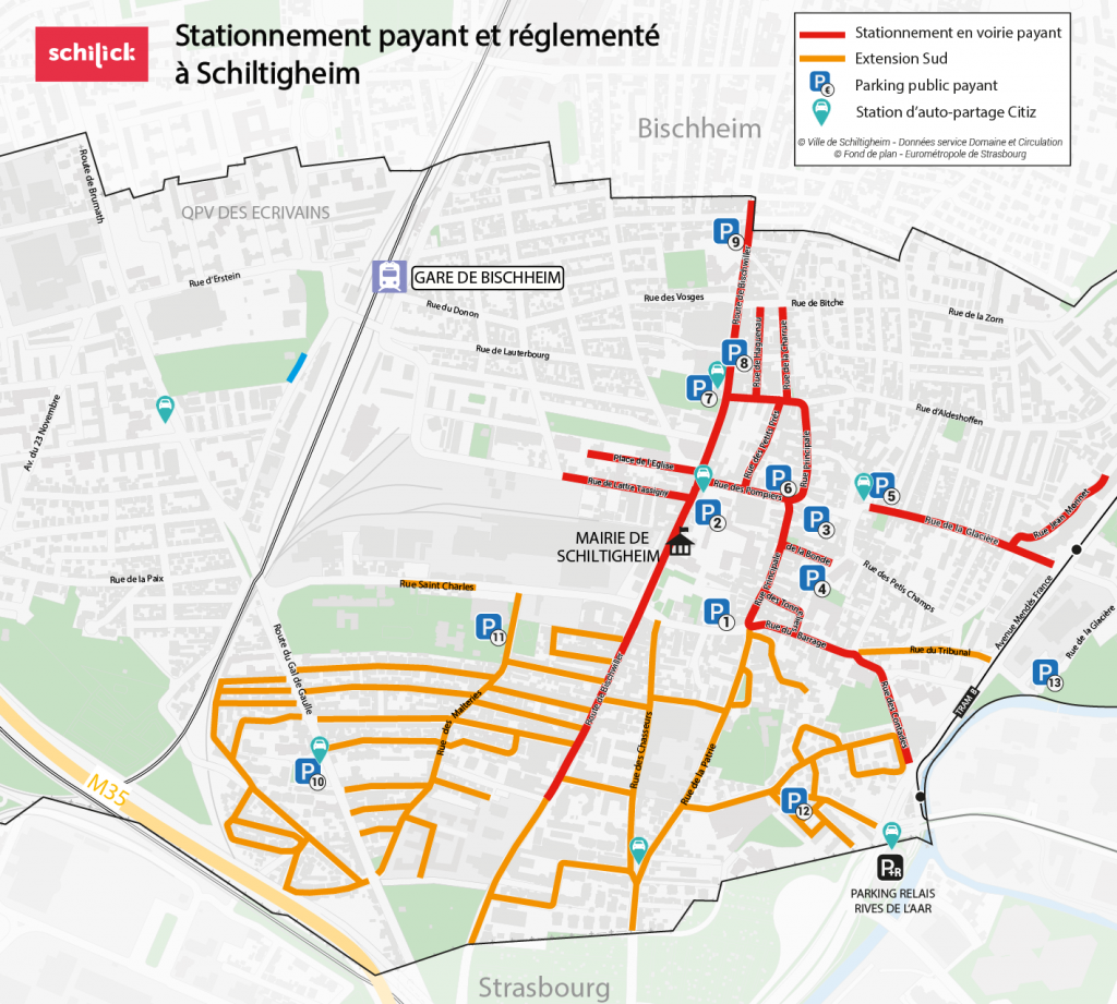 Zone horodatée + tranche sud