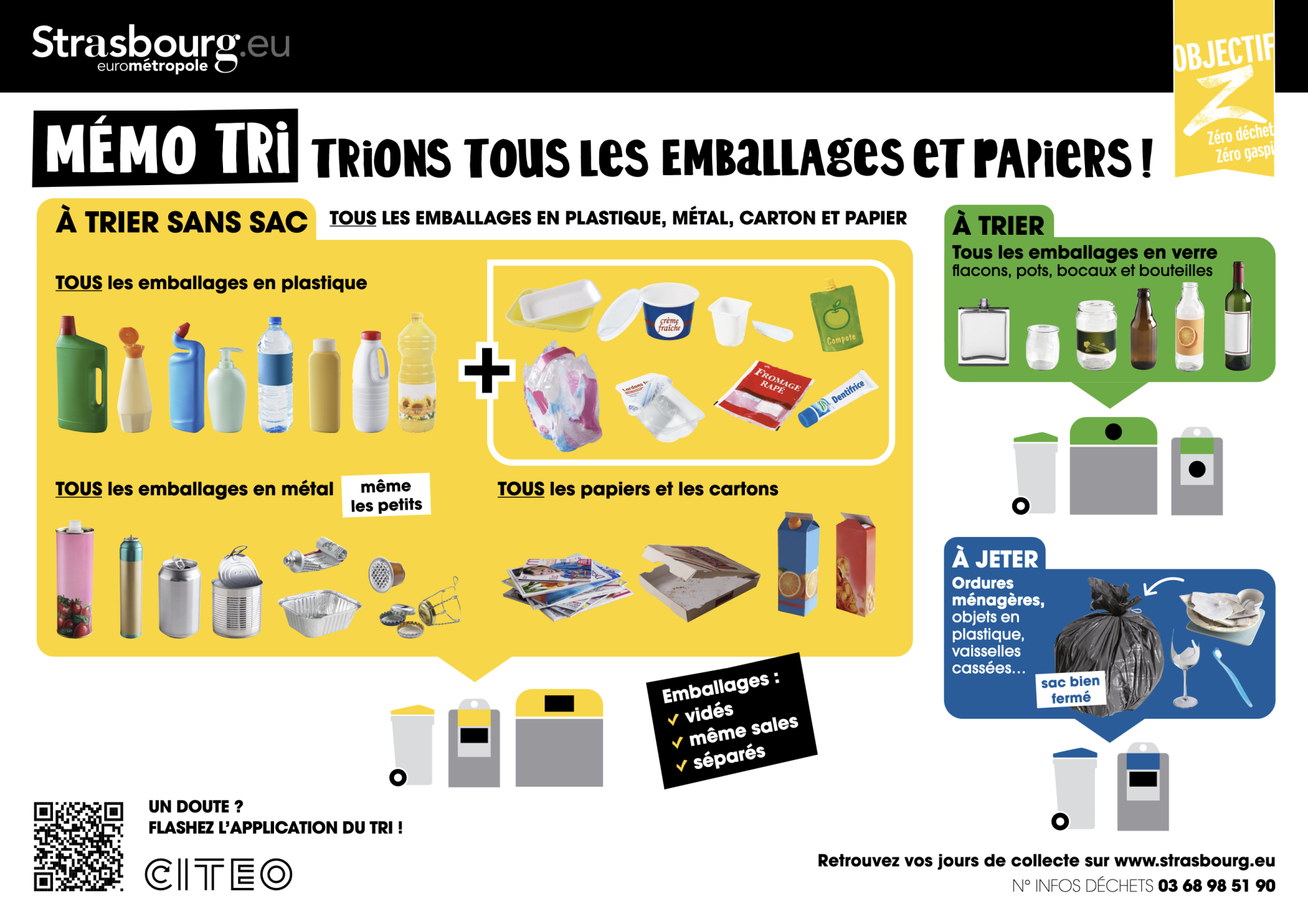 Sac jaune tri sélectif deals