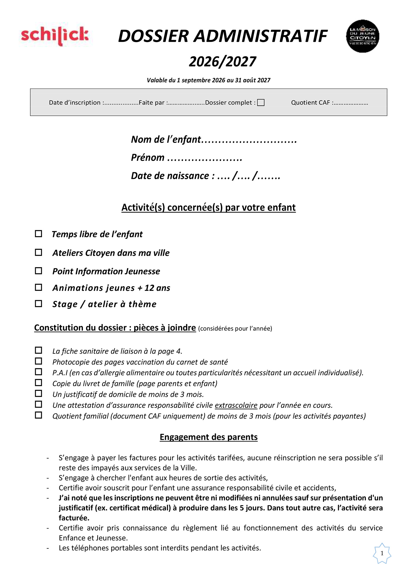DOSSIER ADMINISTRATIF